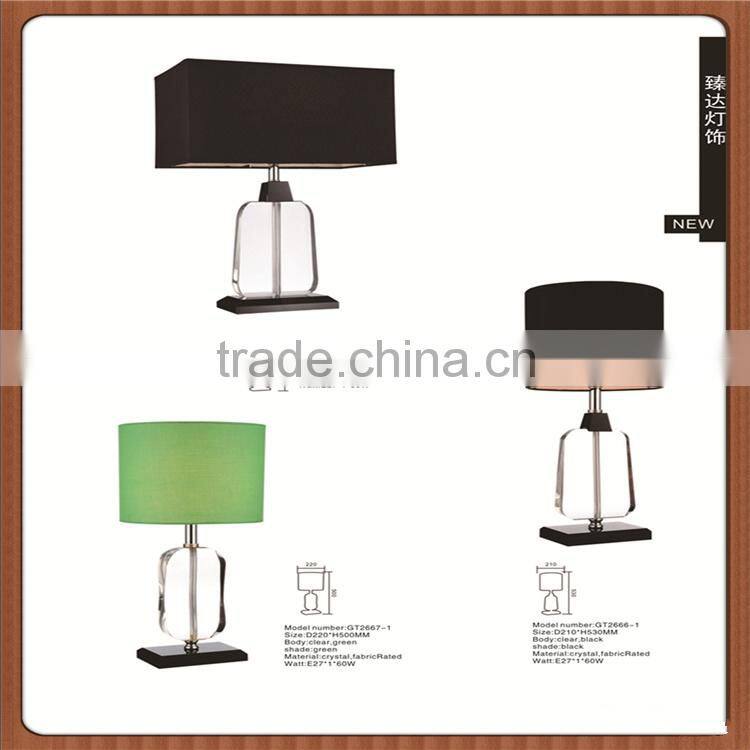 cheap price black stainless steel base crystal table lamp for home and hotel