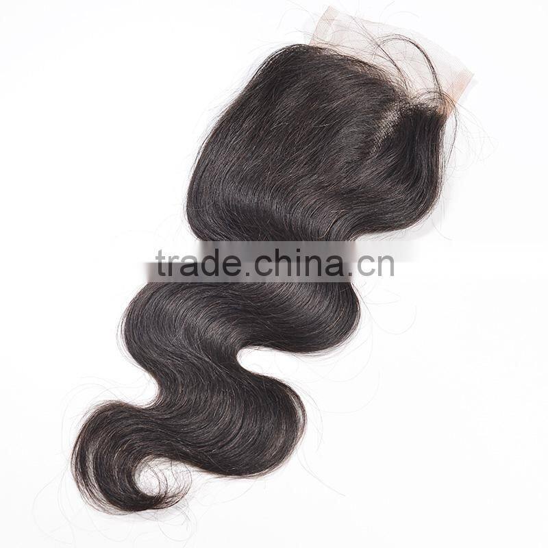 Top 10 hot selling brilliant 5A virgin indian hair weave top closure