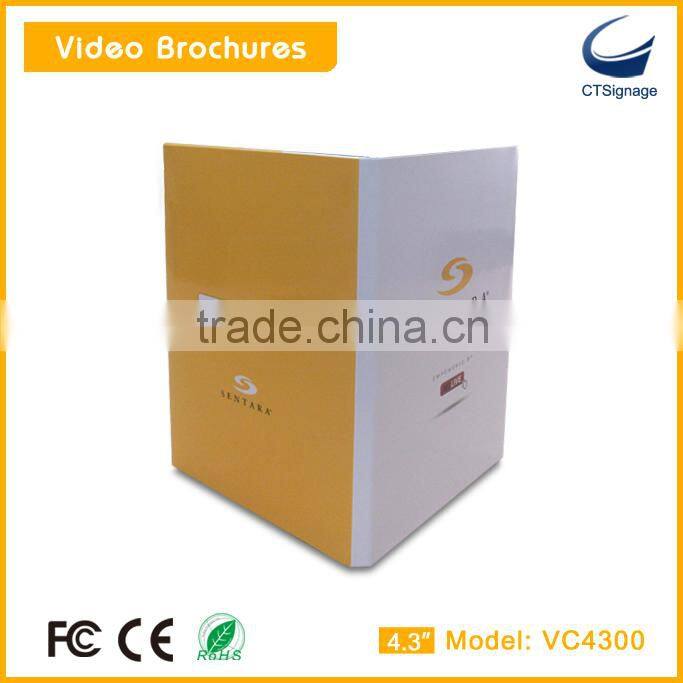 High quality 4.3 inch lcd screen video brochure video book video in print in card in paper for promotion vc4300