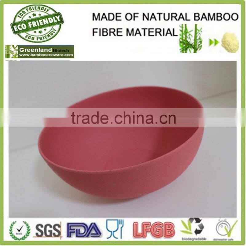 pink color hand painted bamboo fiber snack rice fruit bowl