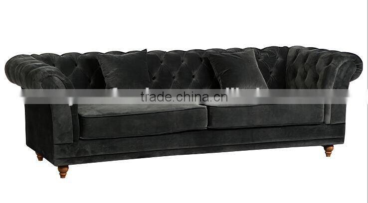 black Japanese and Reliable velvet chesterfield sofa with colorful