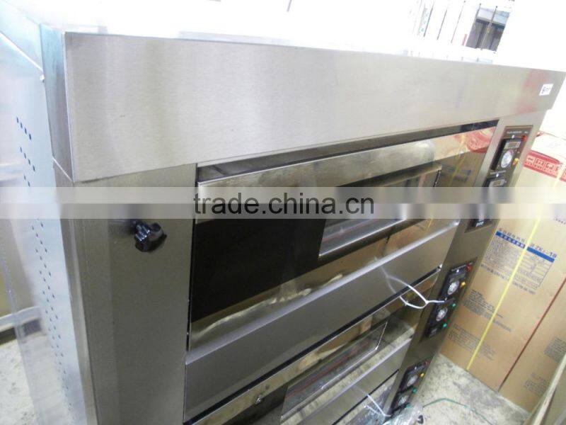 High efficiency stainless steel industrial electric cake baking oven electric 3 deck 3 trays for sale