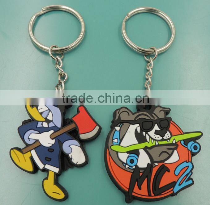 2015 cheap price silicone promotional keychain, 2D, 3D pvc keychain