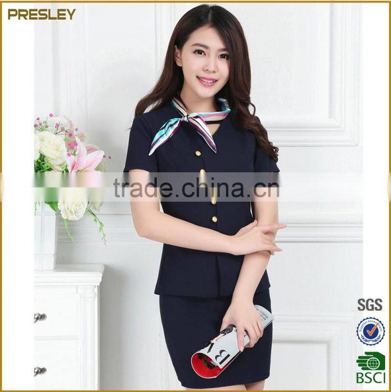 Fashion Elegant Hotel Reception Uniform Women Lady's Slim Fit Hotel Uniform Office Uniform