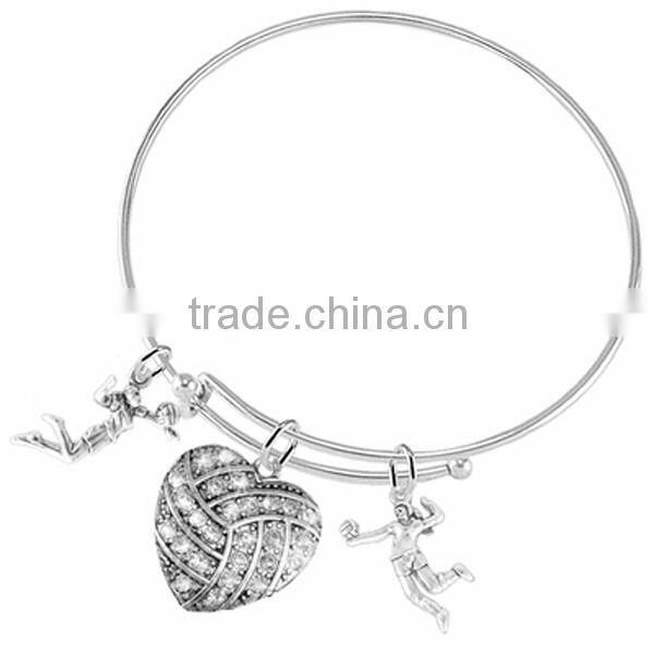 Genuine Austrian Clear Crystal "Dancer" Charm Chain Link Bracelet