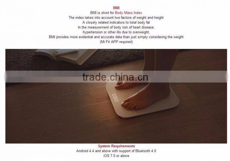 Original Xiaomi Mi Smart Weighing Scale Mi Scale with Smart Body Analyzer Support Android 4.4 iOS 7 with Bluetooth 4.0