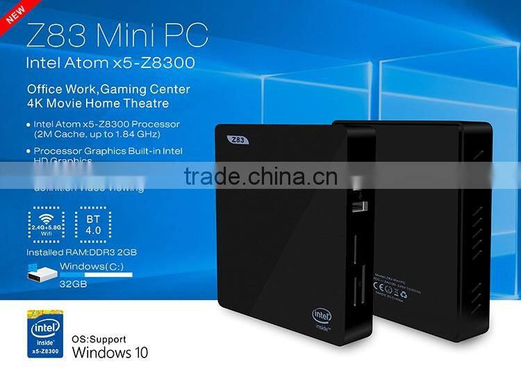 Z83 Windows 10 Intel HD 4K 32GB Mini PC Set Top Box Dual WIFI Bluetooth Media Player