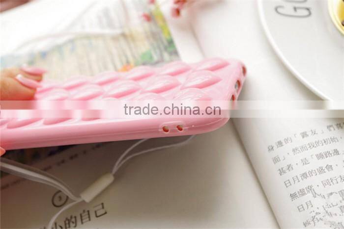 hand strap cute fashion soft tpu cover heart case for iphone 6 6s plus