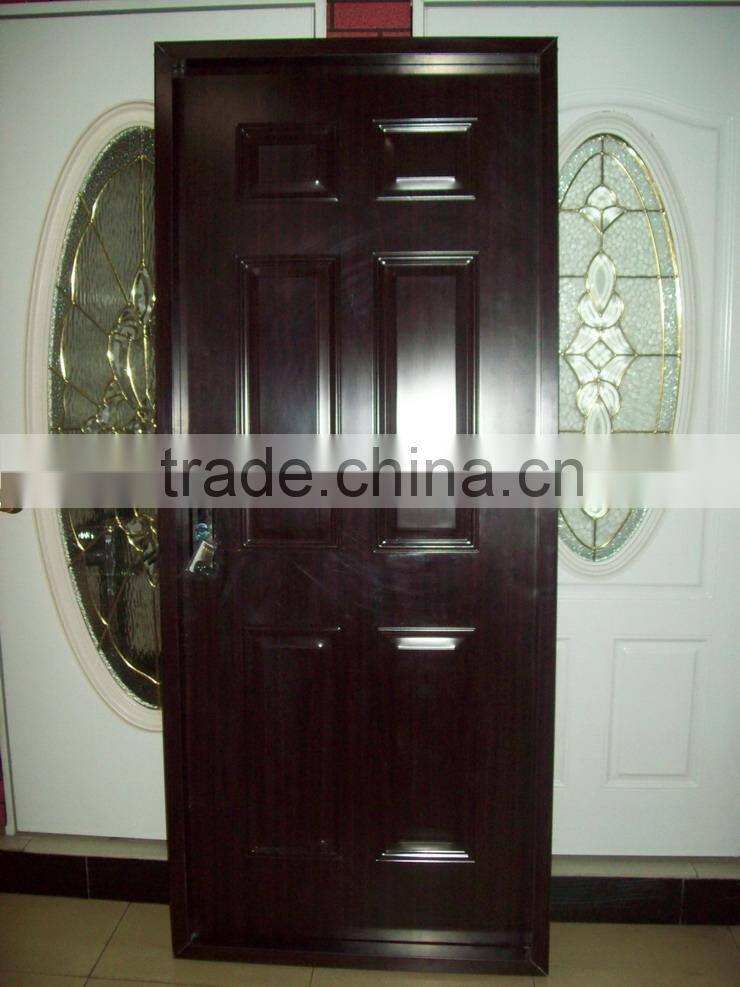6 panel pre-hung interior door,bedroom metal door,Euro interior steel door