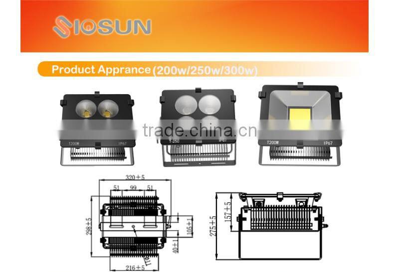 favourable price 250 w high powerCE ROHS approved IP 67 led flood light