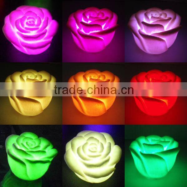 TS-B033 LED Flashing Rose Flower/7 Color Changing Mini Night Lights
