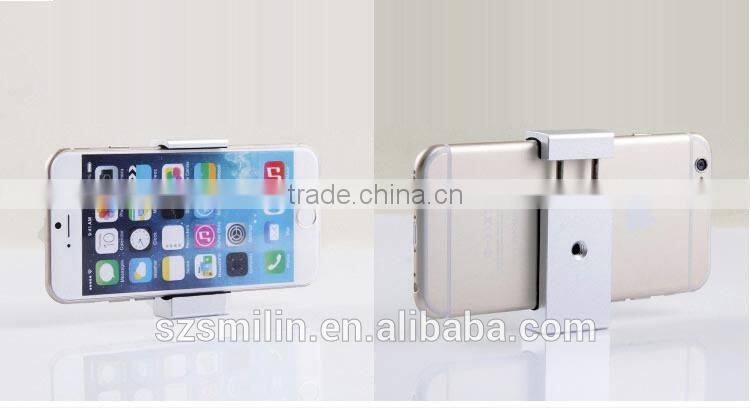 No patent 2 sections extendable Mini Aluminum Tripod Stand with metal mount adapter for Apple iPhone 6 Plus,Samsung Note,HTC