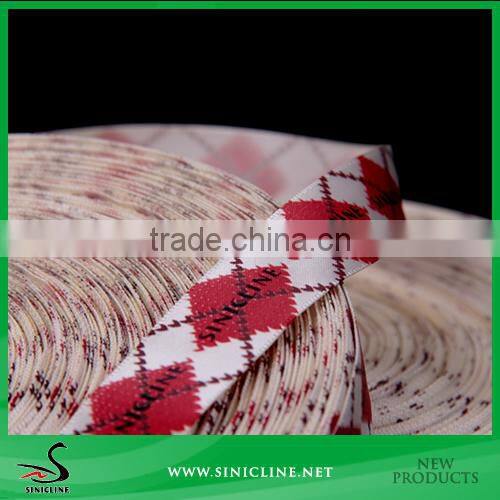 Sinicline Glossy Double Sides Satin Gift Packing Ribbon Tape with Pattern Printing