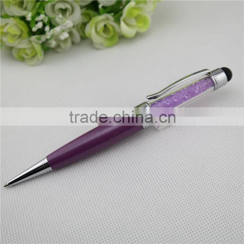 TCR-08 crystal pen with USB , fat Promotional Stylus pen