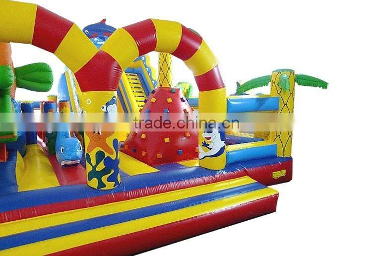 tropical theme kids inflatable trampoline,inflatable kids jumping trampoline,seaworld inflatable trampoline for sale