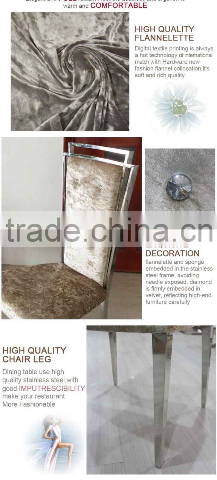 stainless steel modern fabric restaurant chair restaurant dining chair