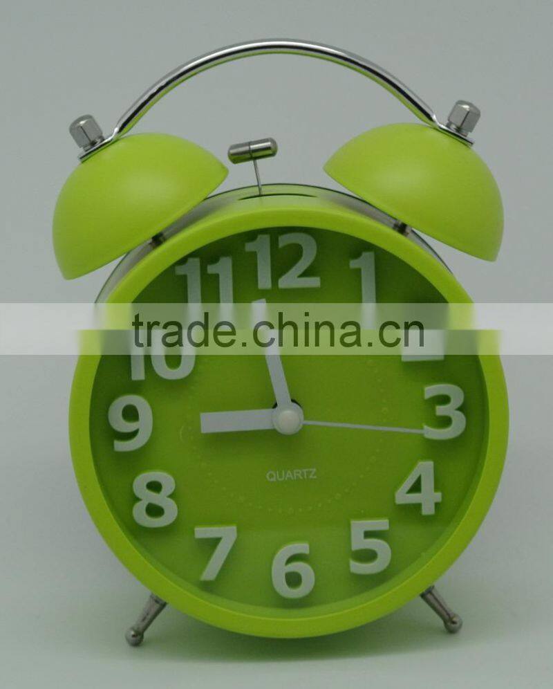 3D number scale 3.5" metal twin bell alarm clock