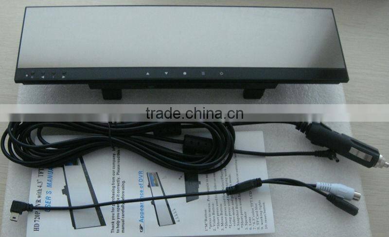 Hot sell cool HD 4.3 inch 800X400 car dvr rear view mirror