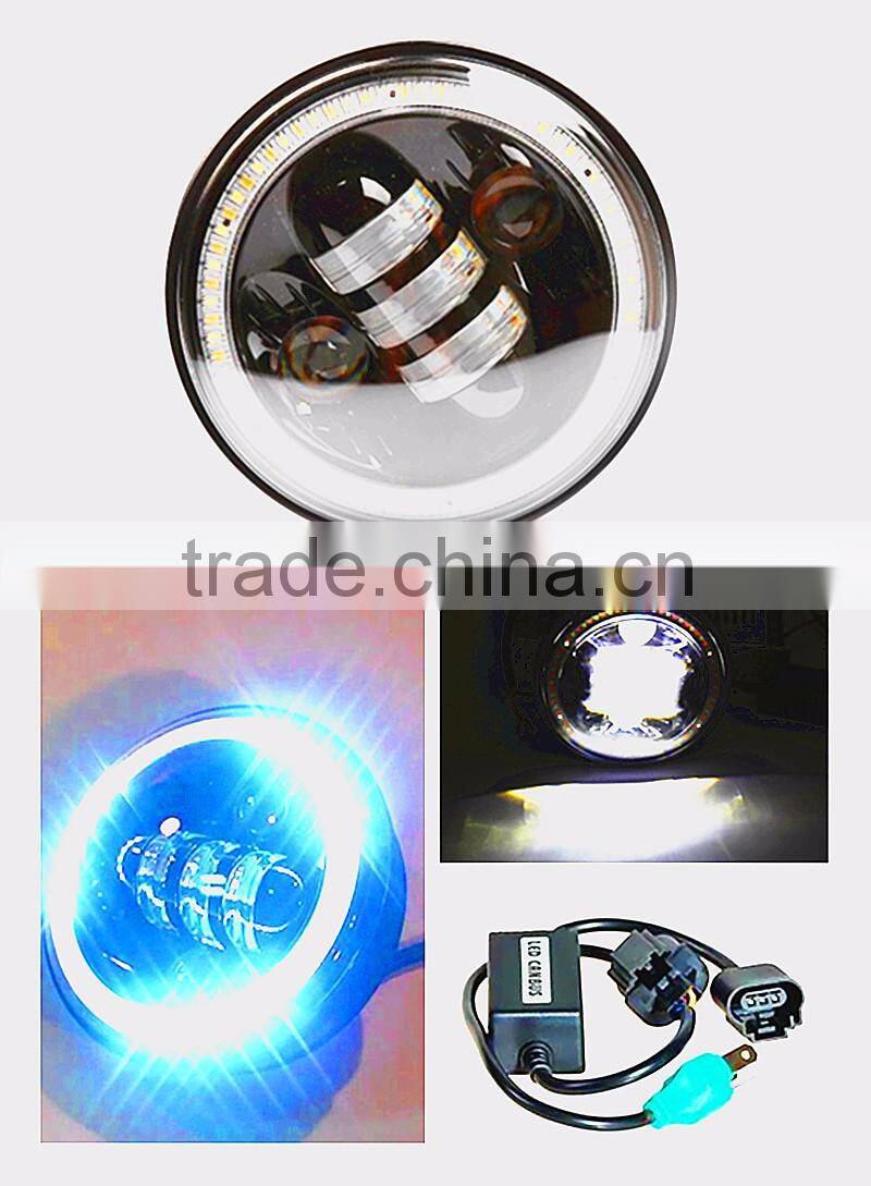 New Motorcycle 5-3/4" 50W LED Headlight With DRL Turning signal Angel Eyes for Harley Motorcycle