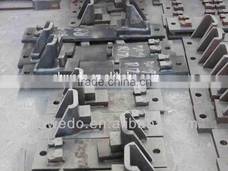 railway tie plate with chair used in turnout