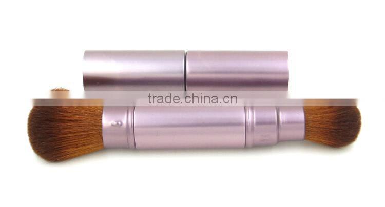 Newest Full Metal Aluminum Ferrule Double Side Retractable Powder Brush