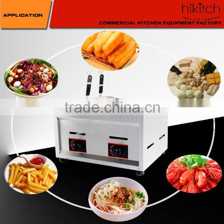 Stainless steel LPG gas pasta cooker / deep fryer machine in Guangzhou