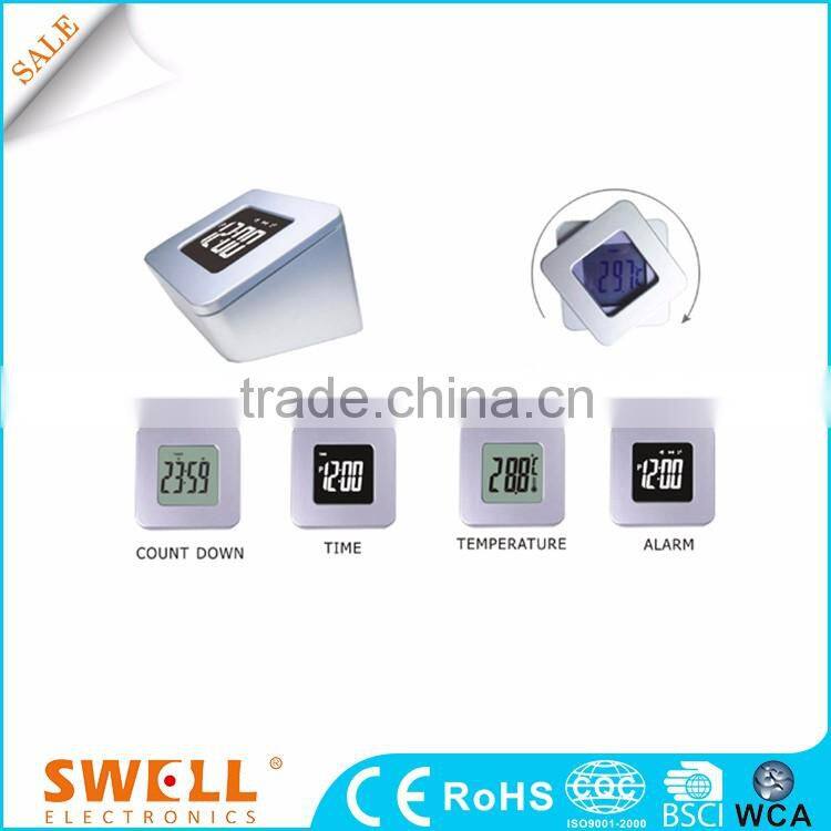 2016 hot sale new black alarm clock ,boy alarm clock toy