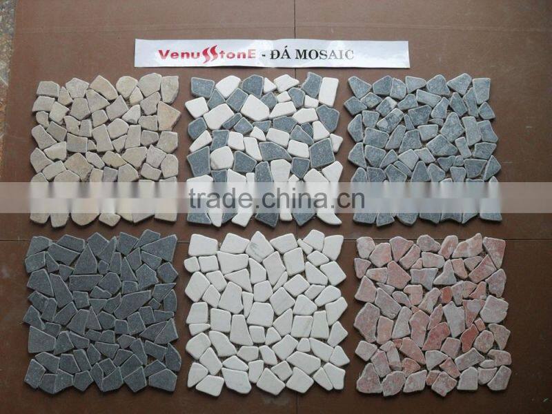 Dark Emperador Random Marble Mosaic Tiles - Crazy Cut