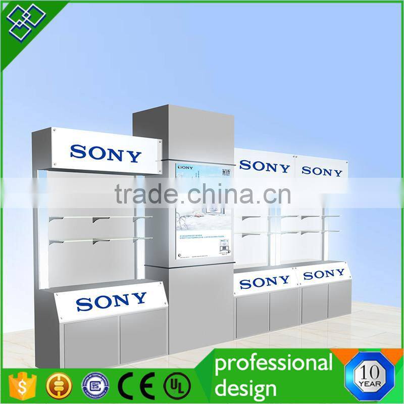 Hot sale shop decoration glass mobile phone display showcase