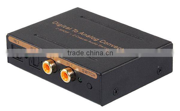 High quality Optical Fiber Switcher 4x1 Digital to analog audio converter