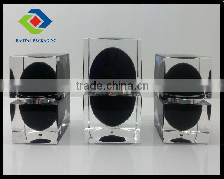 40ml shiny square cosmetic bottle,black plastic acrylic bottle