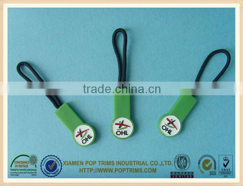 custom soft pvc rubber zipper puller