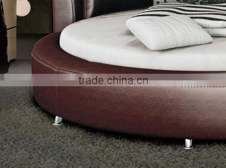 2015 new modern design leather round bed B80037