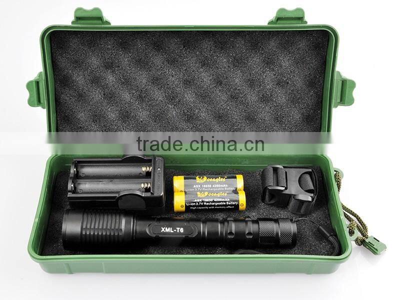 T6 Zoom Flashlight Torch With 18650 Battery Light Set