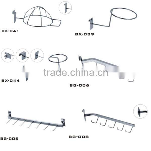 Metal Chrome Finishing Clothes Hanging Display Hook with J Hooks