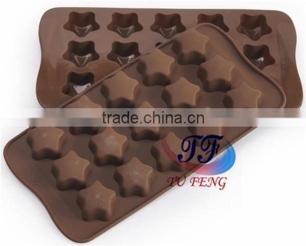 Hot selling 15-cavity star silicone chocolate pastry mould for baking
