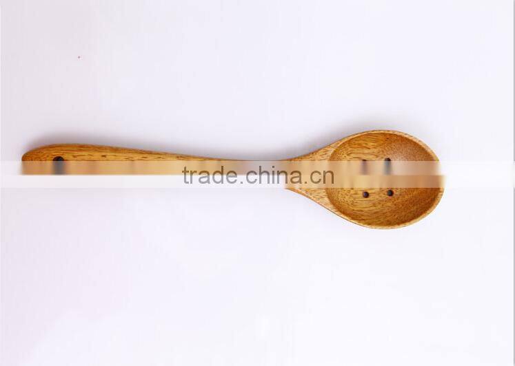 kitchen biodegradable wood slotted spoon with hole