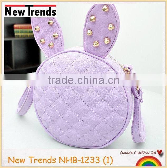 Fashion red rabbit shape PU shoulder bag with the studs