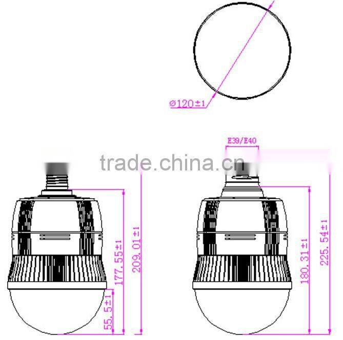 115LM/W 75W LED HIGHBAY COB LED aluminum bend tube 90 degree 3 years warranty IP20