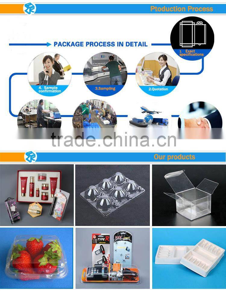 Clear Square Hard Plastic Apple Fruit Packaging Boxes Blister Clamshell Food Container