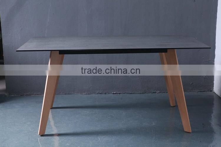 2016 Best Quality wooden dining room table with tempered glass
