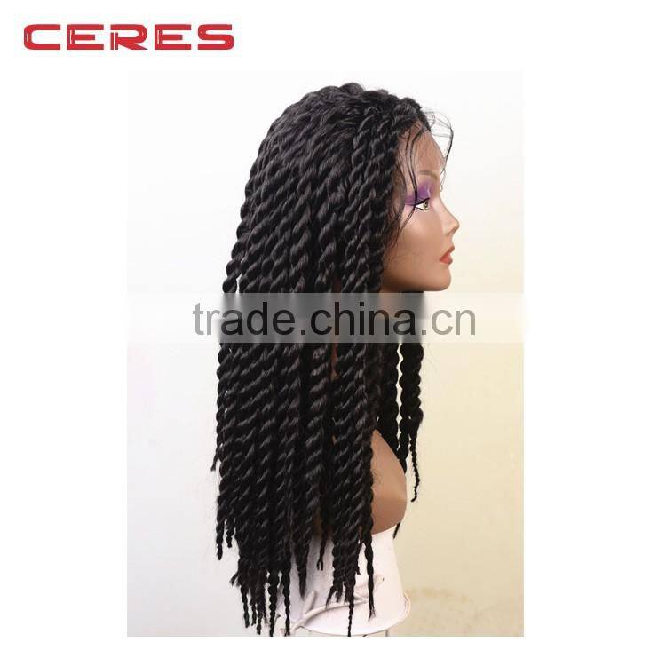 2016 new fashion style virgin human hair lace front dreadlock wig