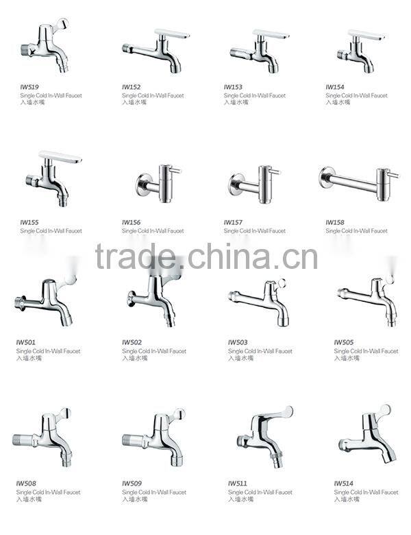 Long Body Wall Mounted Casted Brass Single Cold Faucets Mixer Bibcock IW152