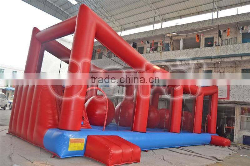 Hot selling giant inflatable wipe out big ball game for adult and kids