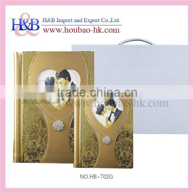 Unique Design A4 Golden Crystal Album With Photo Album PVC Sheets