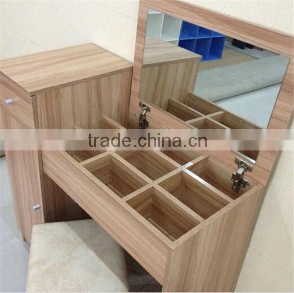 wooden grain melmained MDF board Modern large simple cheap dressing table