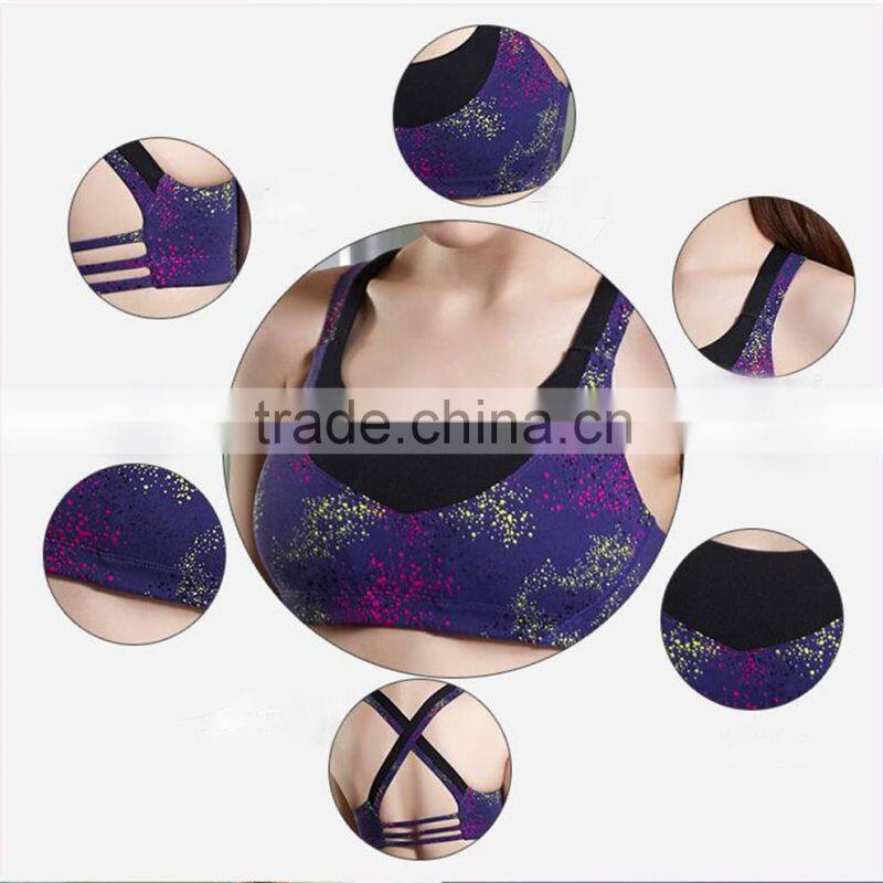 High quality no rim women seamless sport gym bra top