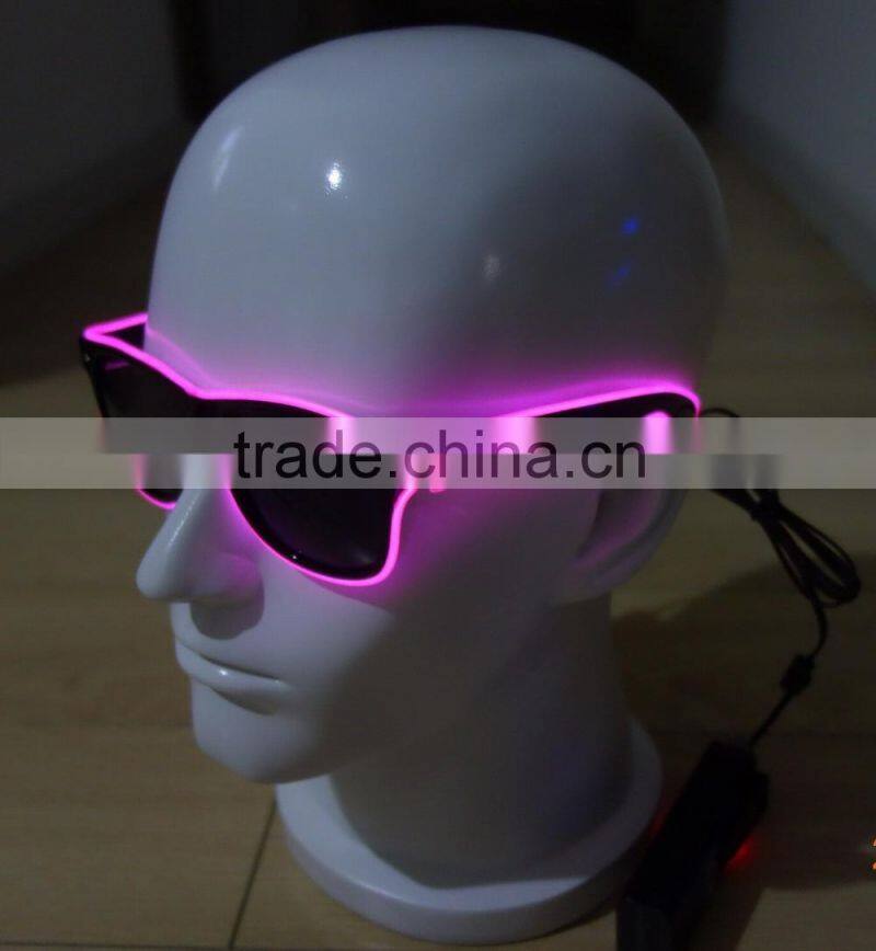 Specialize in High luminance Blue-green EL wire sunglasses / Blue-green EL sunglasses / Blue-green EL glasses