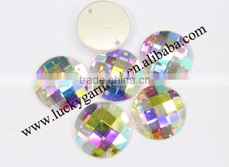 New 2014! 1031# Crystal ab color Flat back Highest quality sew-on crystal ab beads Round shape Strass Rhinestones