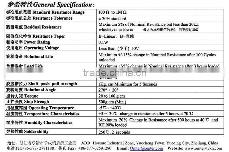 SR-082C 16mm potentiometer rotary